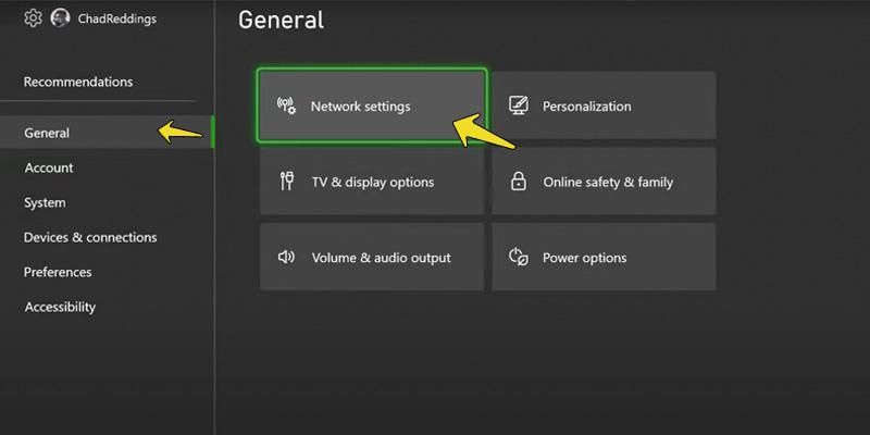 بخش General کنسول ایکس باکس