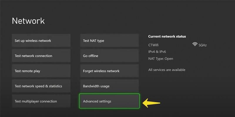 بخش Advanced Settings ایکس باکس