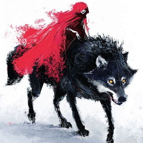عکس کارتونی گرگ با دختر شنل قرمز
