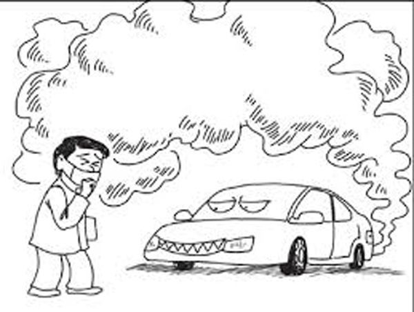 نقاشی آلودگی هوای اتوموبیل‌ها